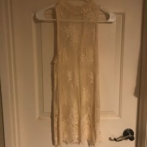 Sheer lace overlay dress
